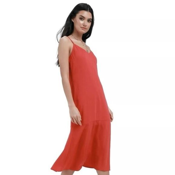 Lulus Dresses & Skirts - NEW Lulus Lovely Lillies Midi Dress Trumpet Peplum Hem Lined Red Size XL